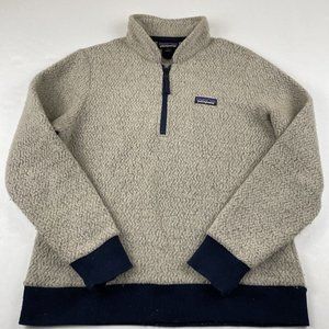 Patagonia 1/4 Zip Sweater Woman’s M Woolyester Fleece Pullover Top Oatmeal